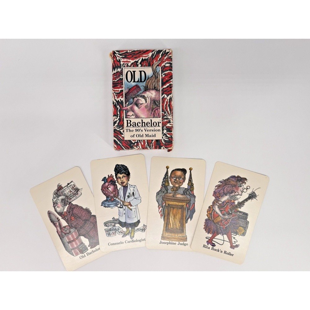 Vintage Old Bachelor Card Game 1990s Funny Old Maid Twist Girl Power